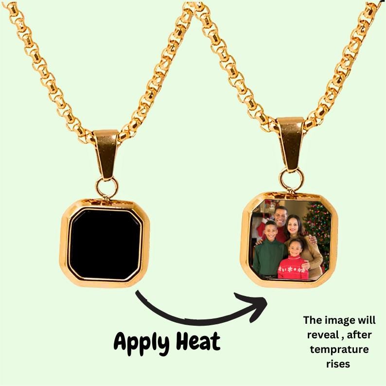 Heat-Activated Photo Necklace, Hidden Your Photo